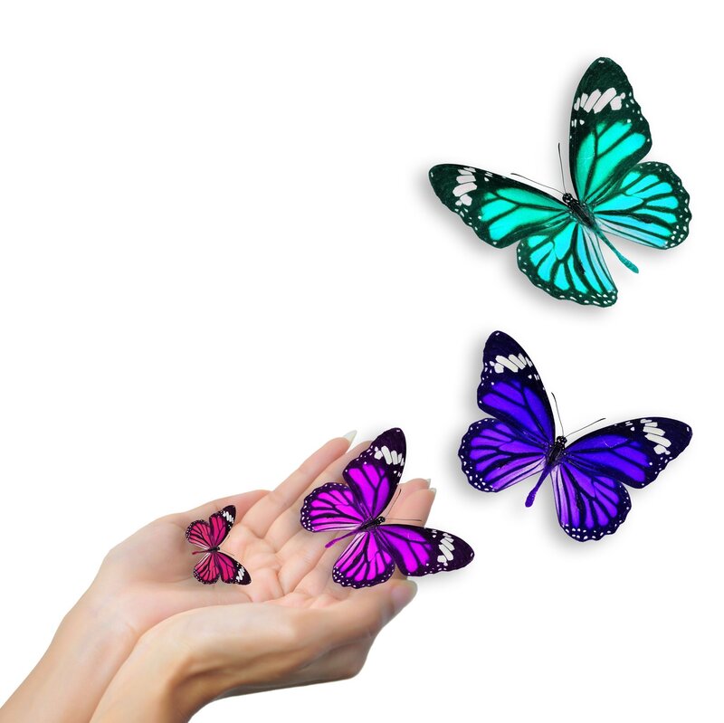 Butterflies on Hand — Purple