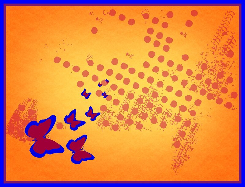 Butterflies on Orange Background