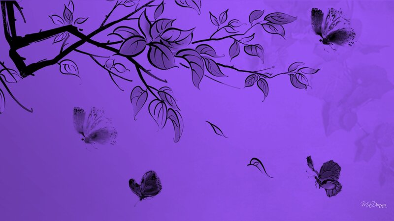 Butterflies on Purple Background