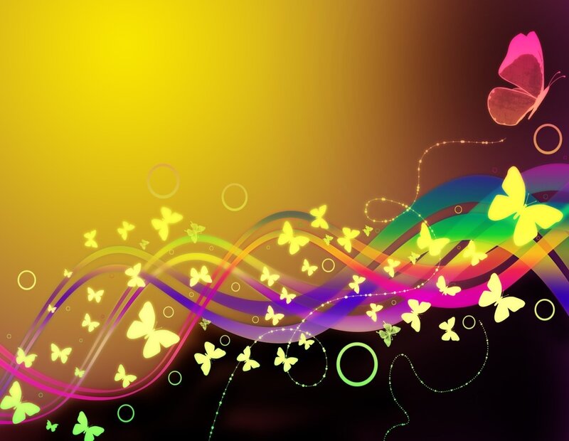 Butterflies on Rainbow Waves — Yellow