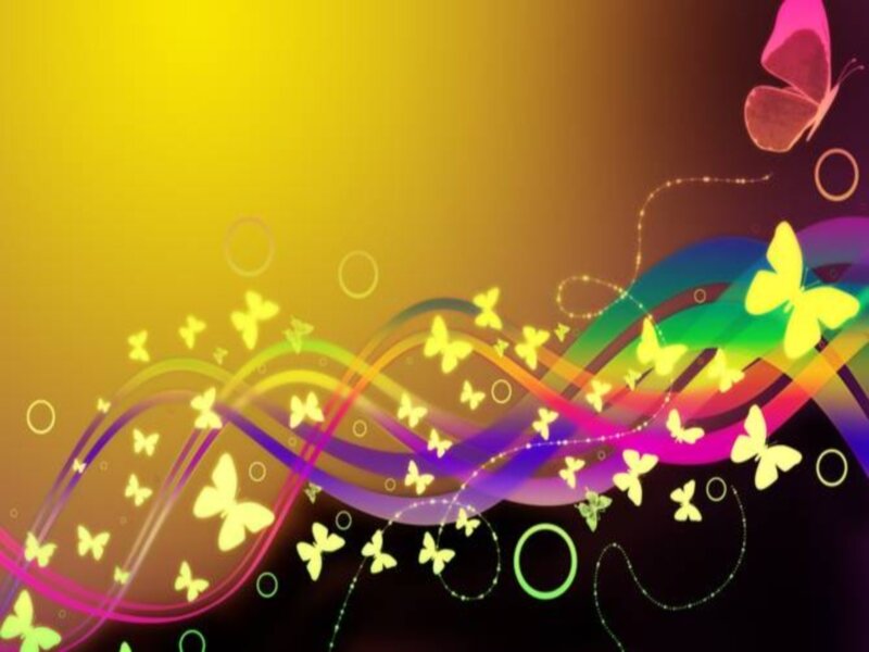 Butterflies on Rainbow Waves — Yellow, Vibrant