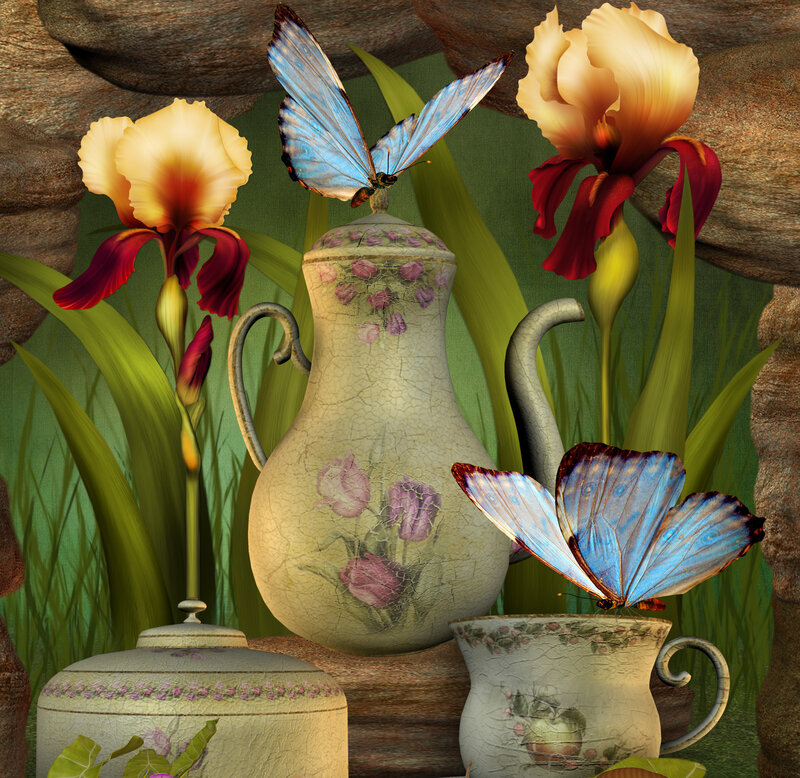 Butterflies on Teapot