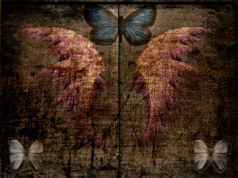 Butterflies on Textured Surface — Brown