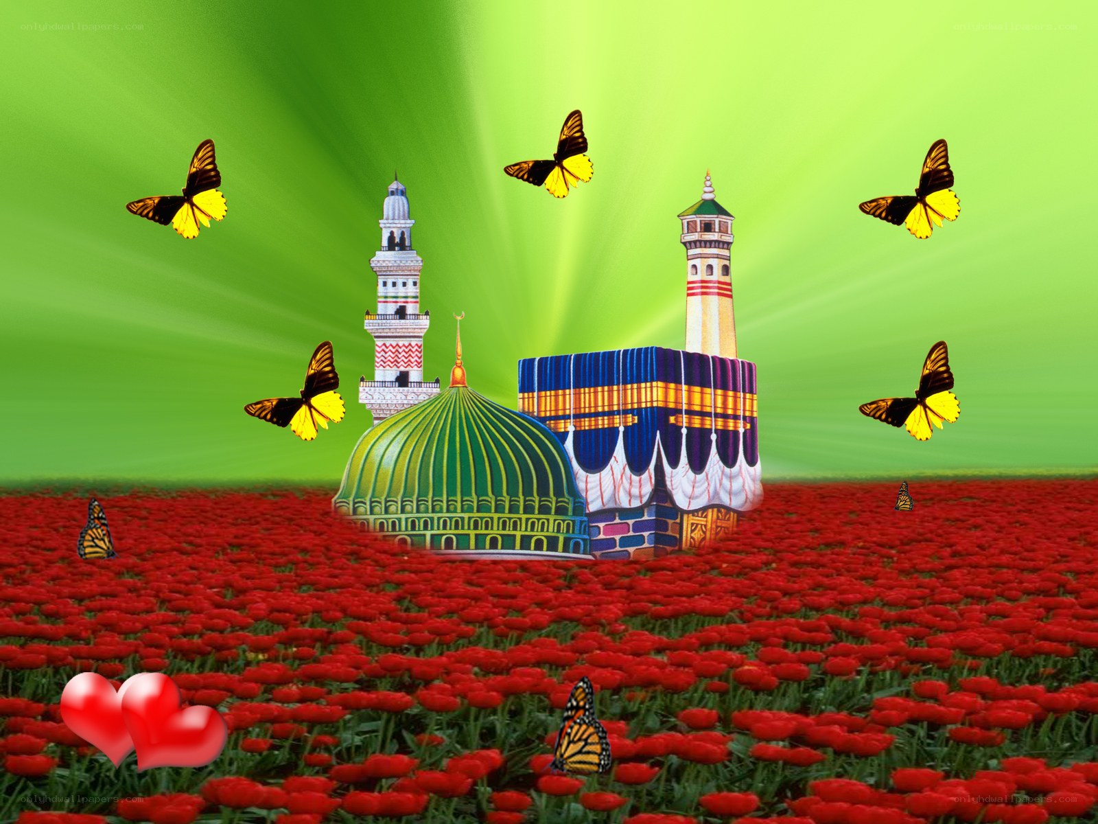 Butterflies over religious sites