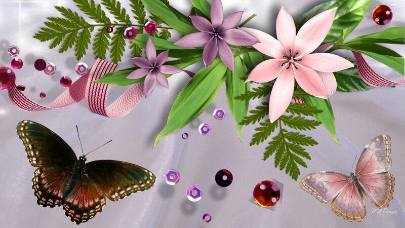Butterflies with Flowers