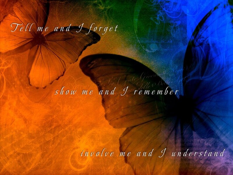 Butterflies with Text — Orange