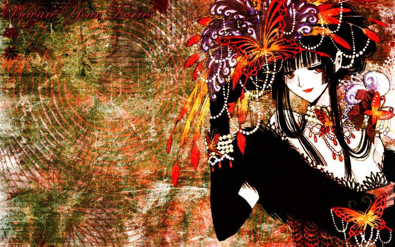 butterfly-adorned anime woman