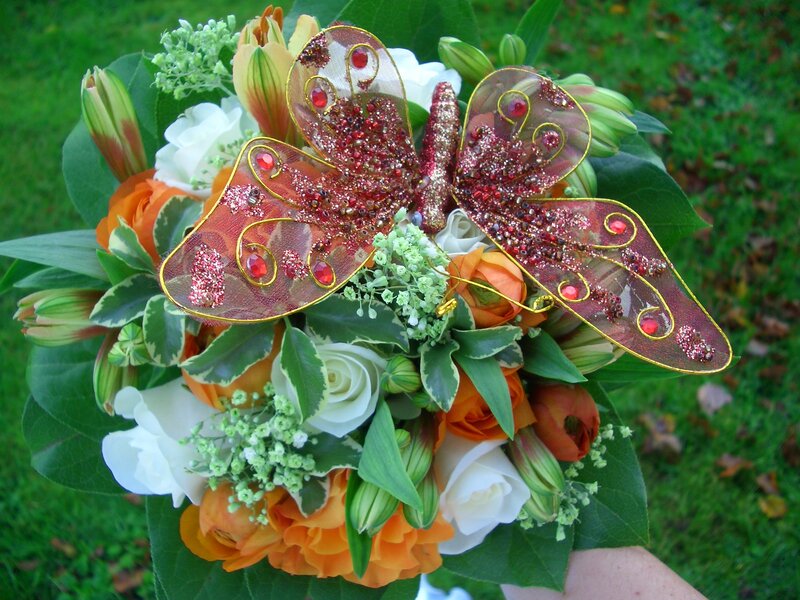 Butterfly-adorned Flower Bouquet