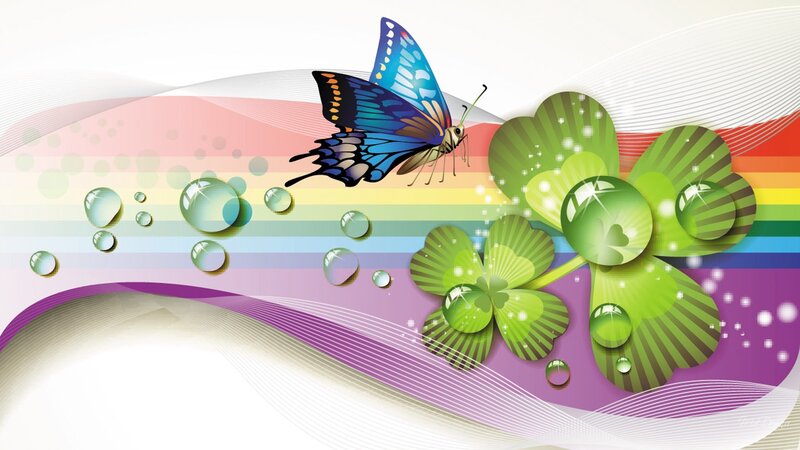 Butterfly and Clovers