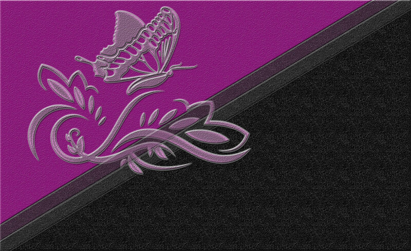 Butterfly and Floral Design — Purple