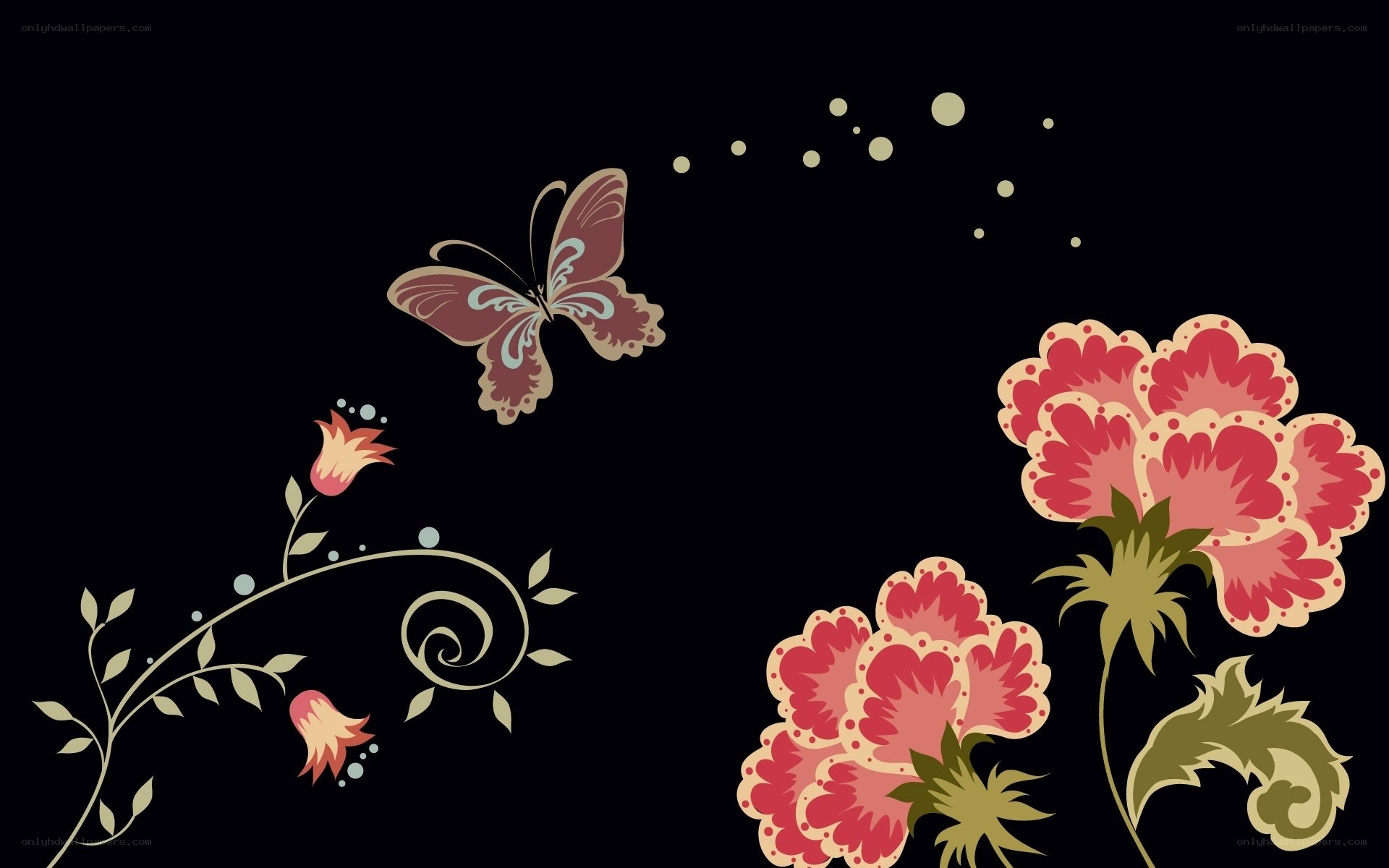 butterfly and floral design