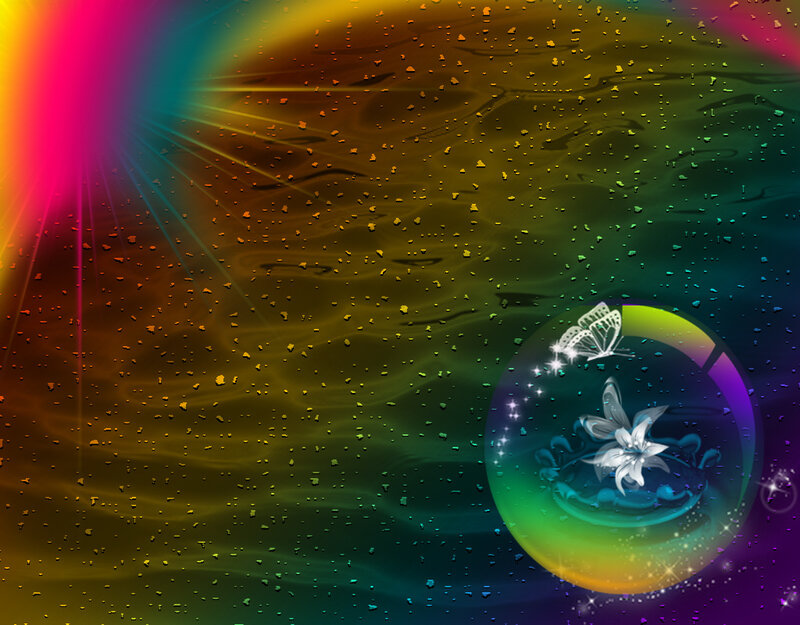 Butterfly and Flower in Bubble
