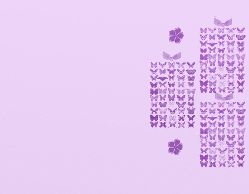 Butterfly and Flower Pattern — Purple