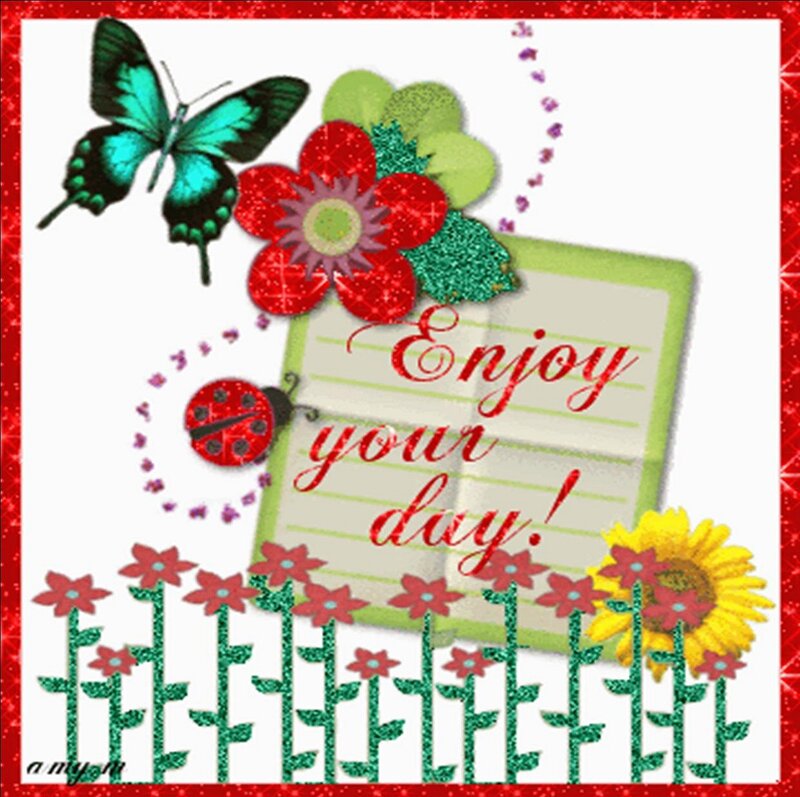 Butterfly and Flowers — Red, Cheerful