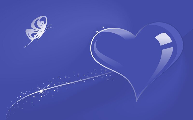 Butterfly and heart with sparkles