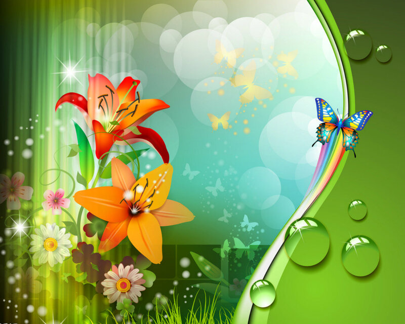 Butterfly and Lilies