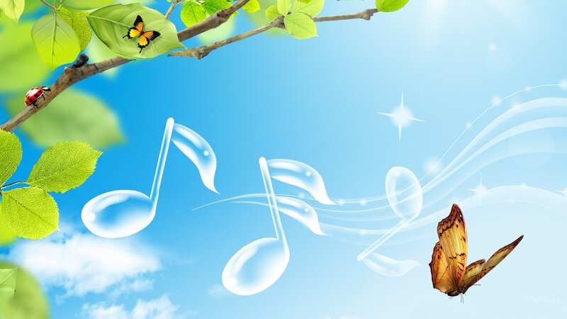 Butterfly and Musical Notes