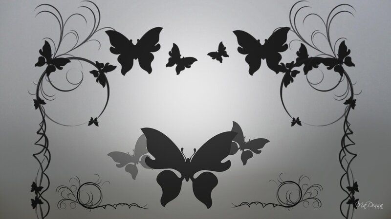 butterfly and vine design