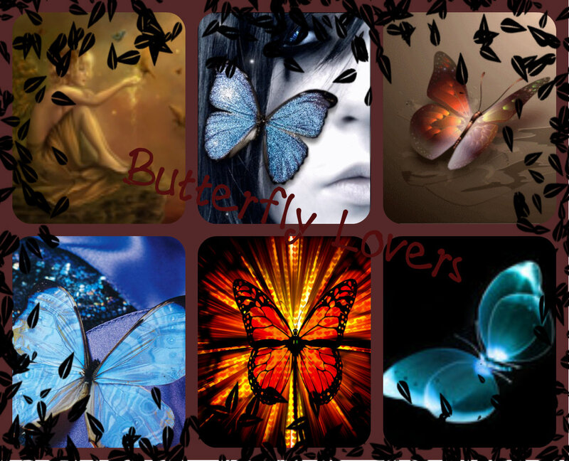 Butterfly Collage — Blue