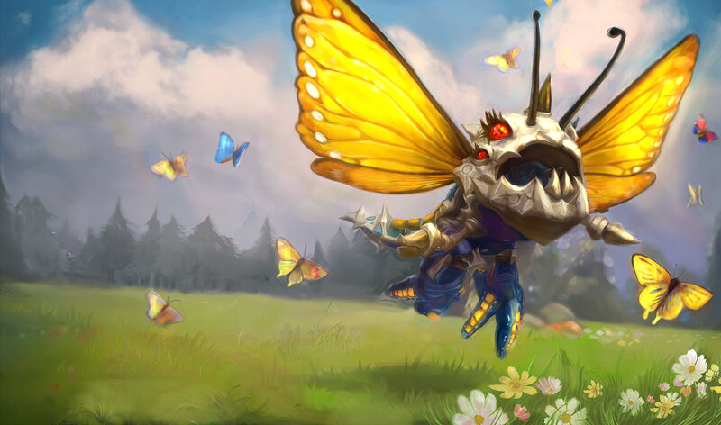 Butterfly creature in a meadow