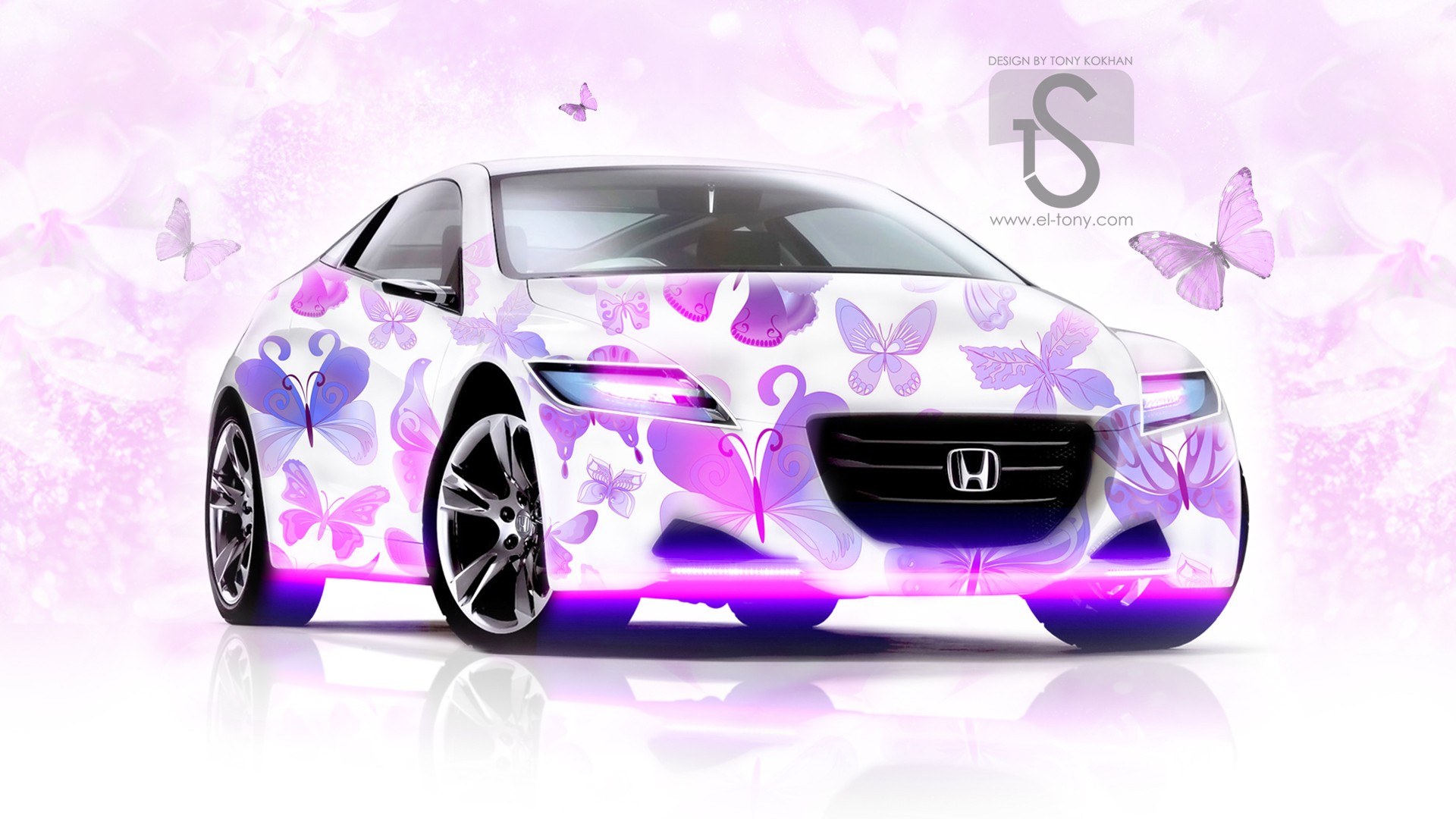 butterfly-decorated car design