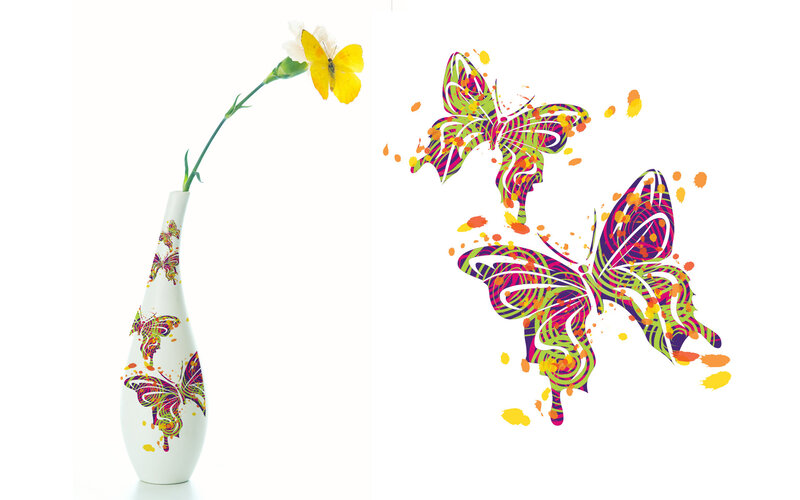 Butterfly-decorated Vase
