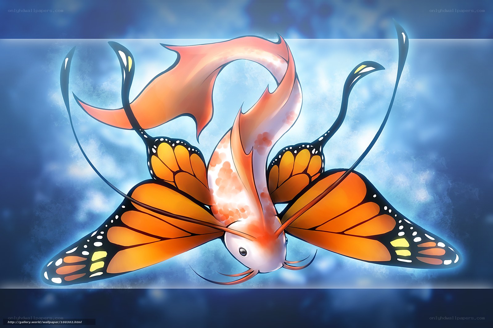 butterfly fish in sky