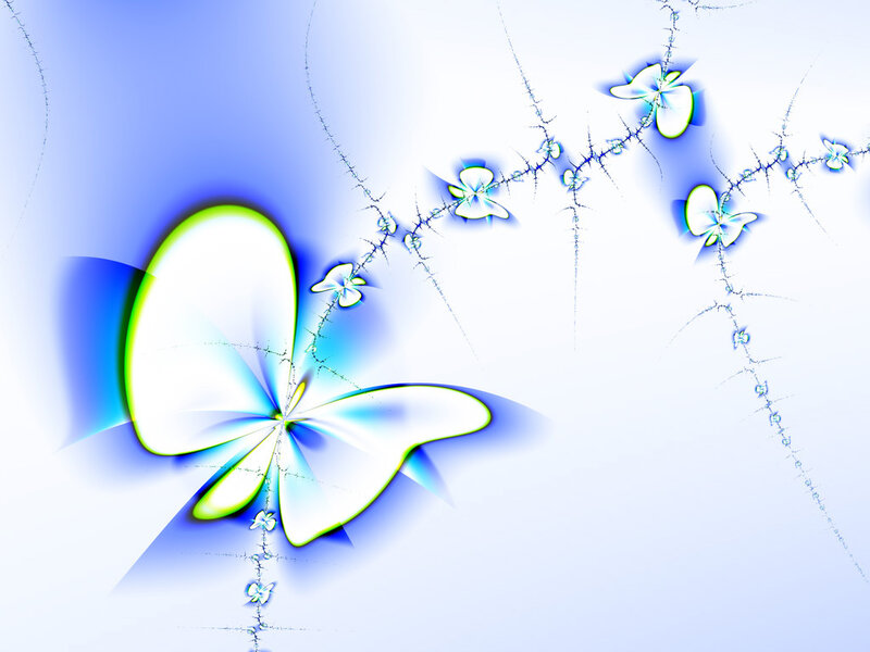 Butterfly Fractal Pattern — Blue