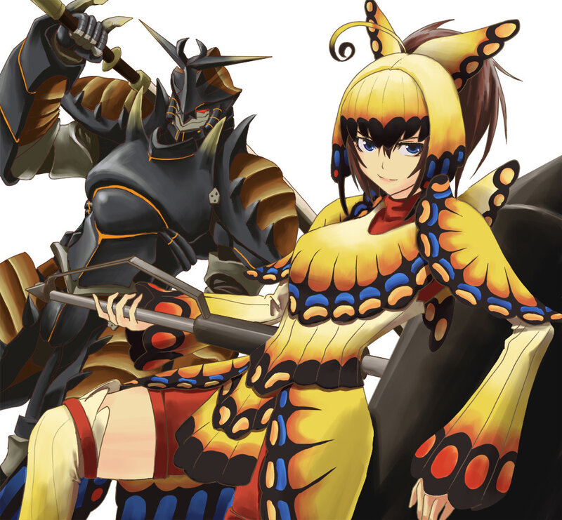 butterfly girl and armored warrior