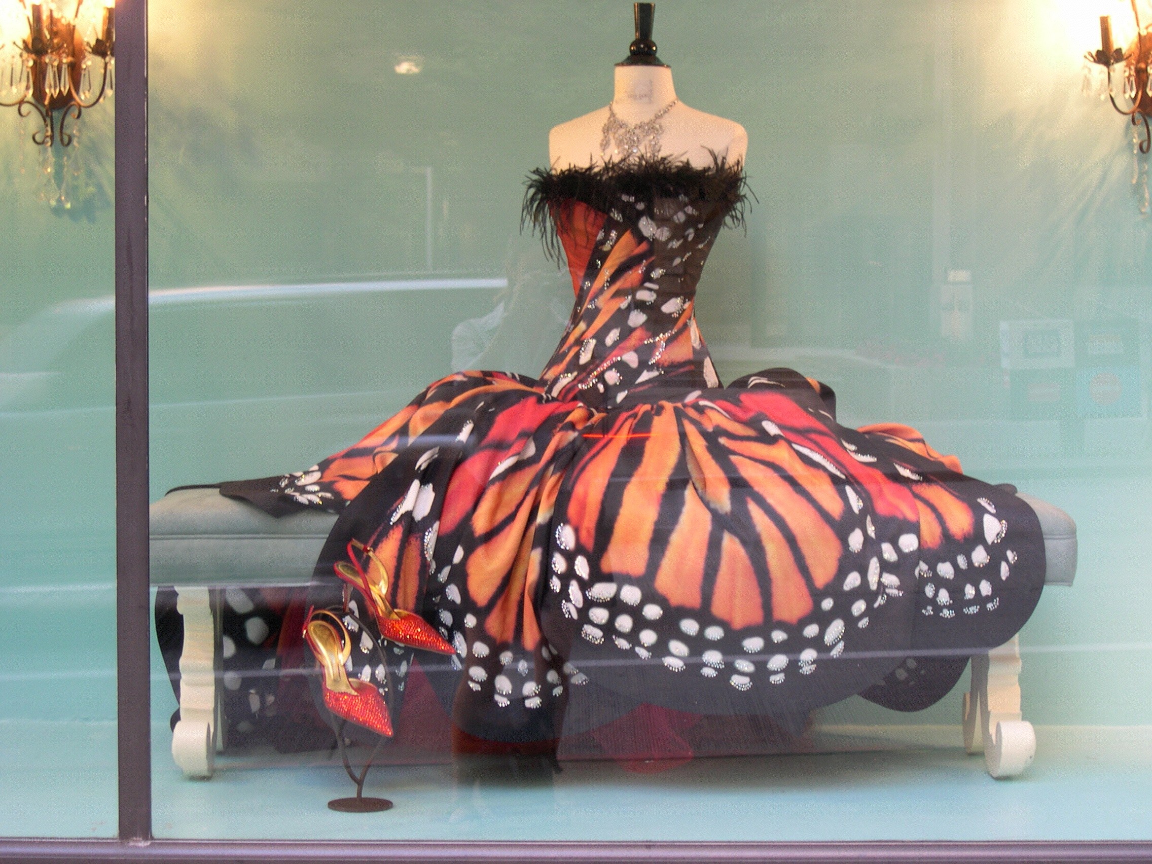 Butterfly gown display