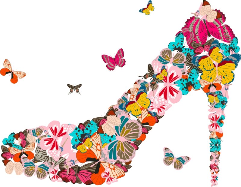 Butterfly High-heeled Shoe — Pink