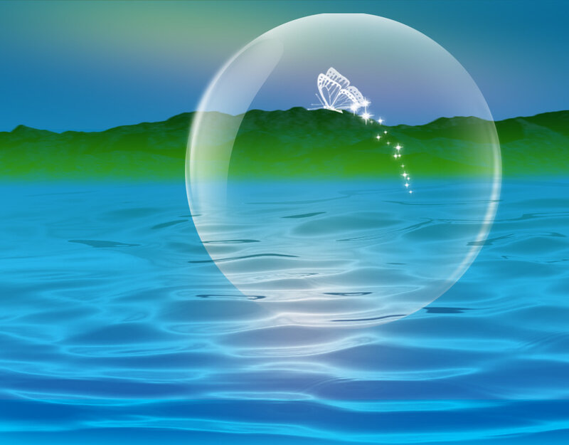 Butterfly in a Bubble — Blue