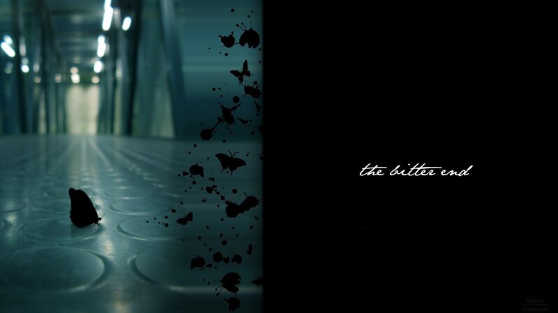 butterfly in a dark corridor
