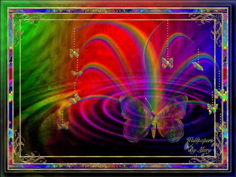 Butterfly in Colorful Vortex