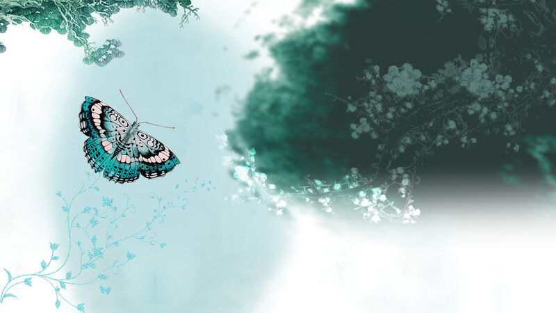 Butterfly in Flight — Teal
