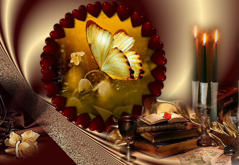 Butterfly in Heart Frame