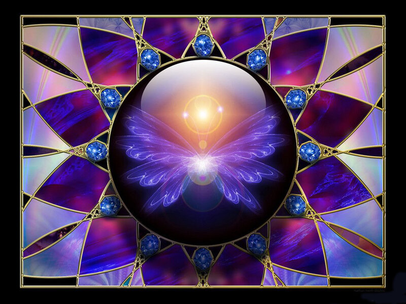 Butterfly in Stained Glass — Purple