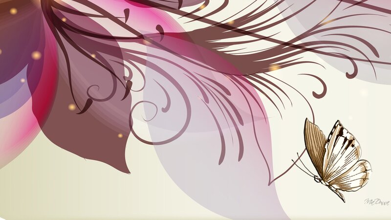 Butterfly Near Flower — Purple
