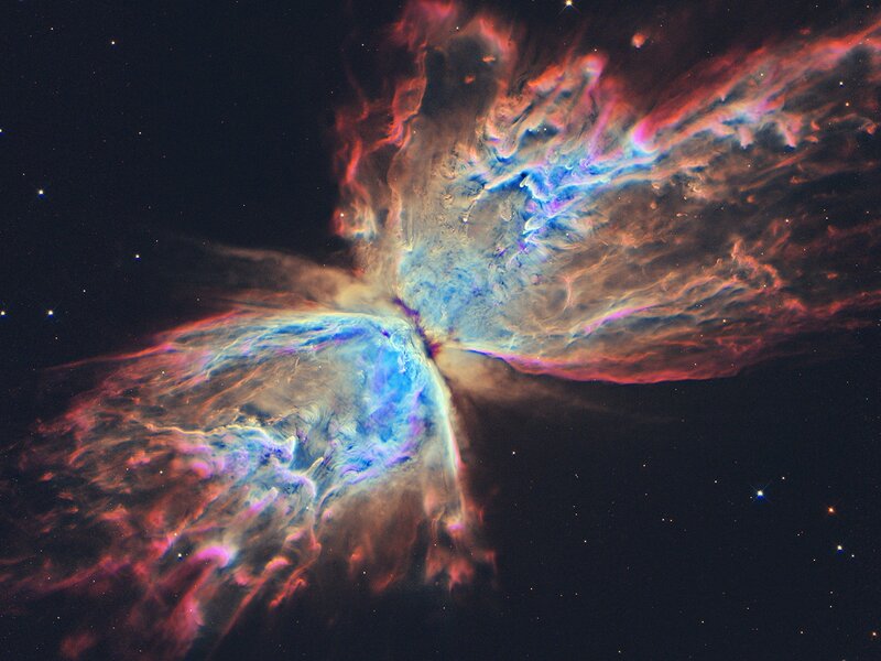 Butterfly Nebula — Blue, Dramatic, Night