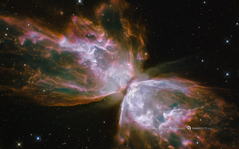Butterfly Nebula — Purple, Dramatic, Night, Photograph, Stars, Gas Clouds, Space