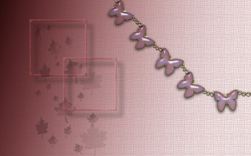 butterfly necklace on pink background