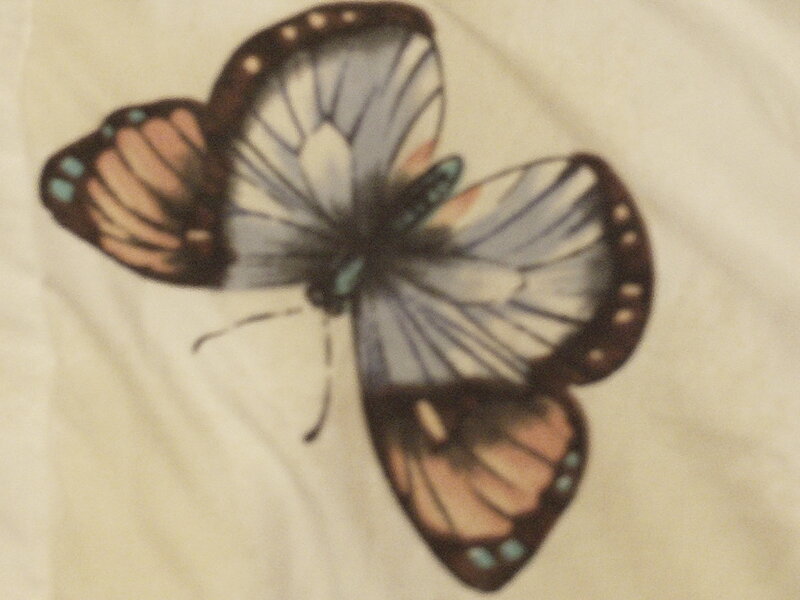 Butterfly on Fabric — White