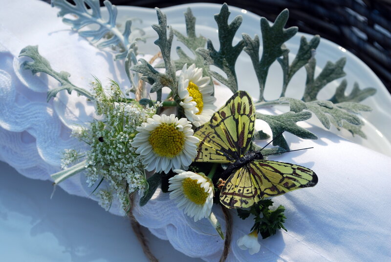 Butterfly on Floral Arrangement