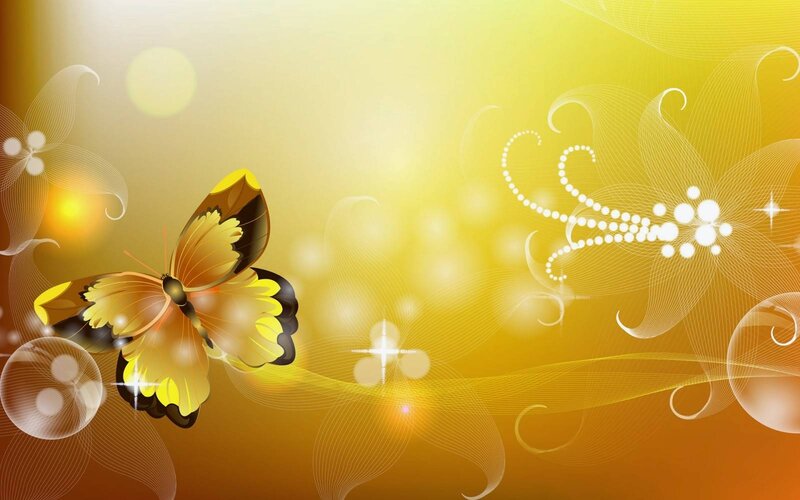 Butterfly on Golden Background