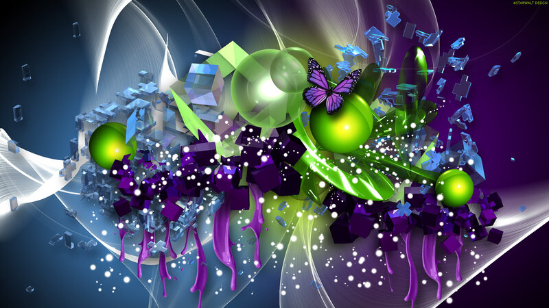Butterfly on Green Spheres