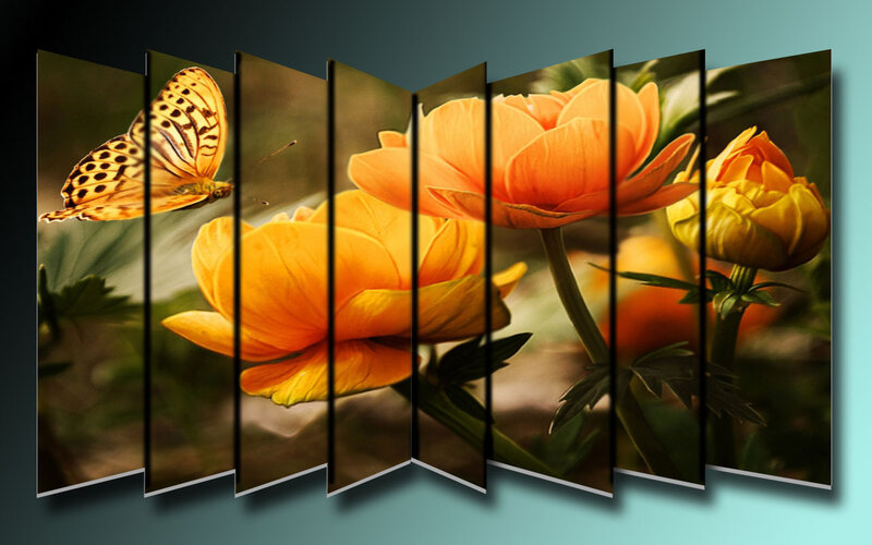 Butterfly on Orange Flowers — Natural