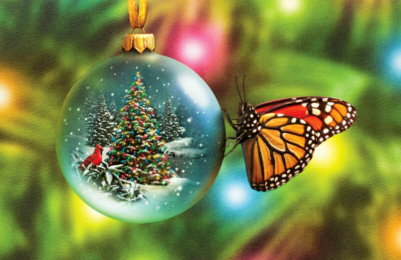 Butterfly on Ornament — Green