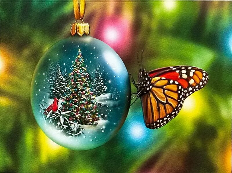 Butterfly on Ornament