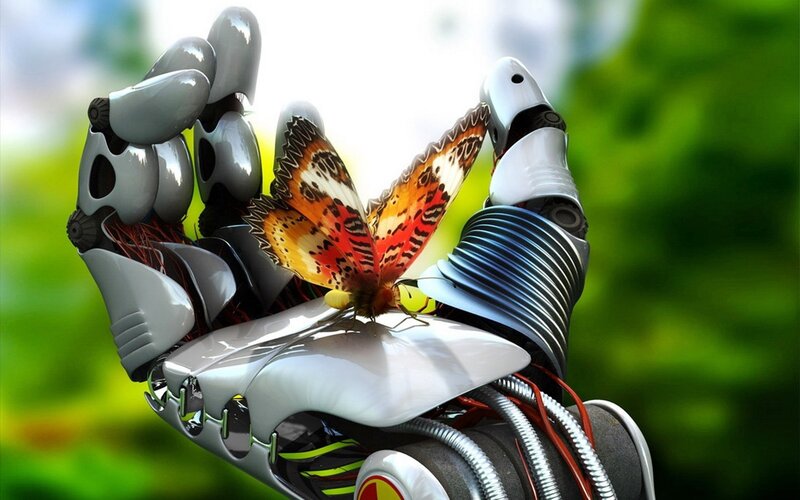 Butterfly on Robotic Hand