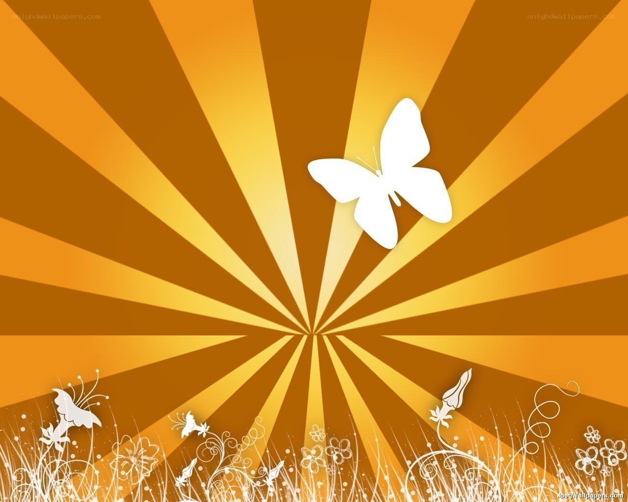 butterfly on sunburst background